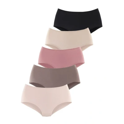 Abbildung von Lascana Taillen 5PACK Slip, Damen, Größe: 32/34, Taupe rose beige altrosa schwarz