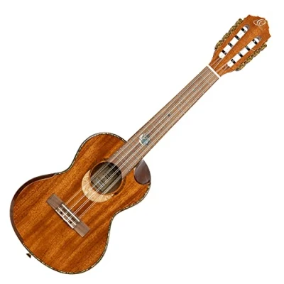 Abbildung von Ortega Guitars Tenor Ukulele akustisch Custom Built Series 8 Saiten extra Schallloch inklusive Gigbag Massivholz (ECLIPSE TE8)