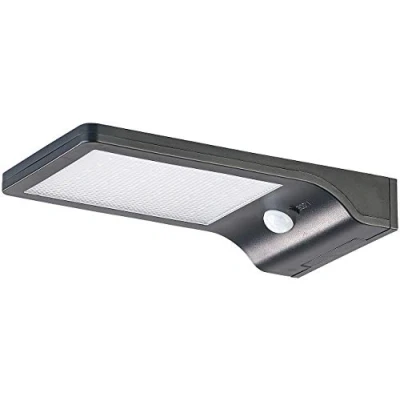 Abbildung von Lunartec Solar Aussenleuchte: LED Wandleuchte mit PIR Sensor &amp; Nachtlicht, IP44, 350 Lumen (Solar Bewegungsmelder, Solarbewegungsmelderlampen, Fluter Bewegungsmeldern)