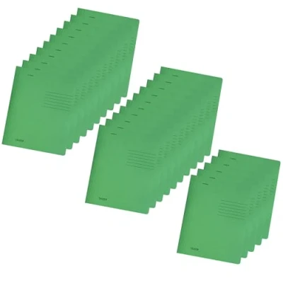 Abbildung von Original Falken 25er Pack Schnellhefter Intensivfarben. Made in Germany. Aus Recycling Karton für DIN A4 kaufmännische und Behördenheftung dunkelgrün Hefter ideal Büro Schule