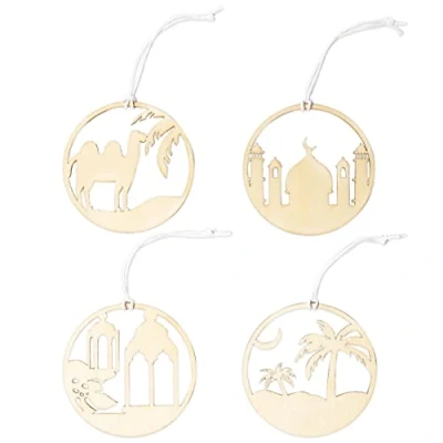 Abbildung von Papierdrachen 12 Ramadan Holzanhänger Natur Set 8