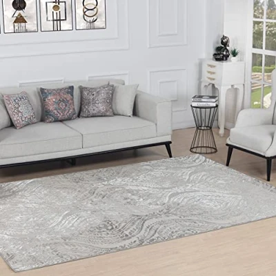 Abbildung von Surya Meknes Vintage Teppich Wohnzimmer, Esszimmer, Flur, Rugs Living Room Boho Orientalisch Style, Kurzflor Carpet Hellbeige 160x213cm