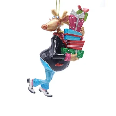 Abbildung von Gift Company Rentier mit Geschenken Christbaumschmuck, Glas, 15cm