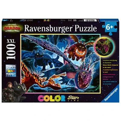 Abbildung von Ravensburger Puzzle Kinderpuzzle 13710 Leuchtende Dragons ..., 100 Puzzleteile