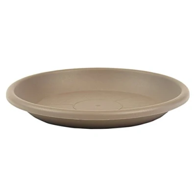Abbildung von greemotion Blumentopfuntersetzer Taupe Untersetzer Blumen mit 19 cm Durchmesser Höhe 2,4 Pflanzkübel aus Kunststoff Pflanzenuntersetzer rund Pflanzen Untertopf