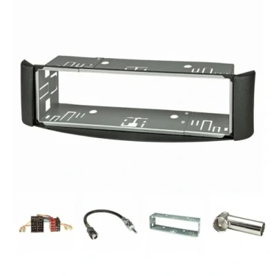 Abbildung von tomzz Audio 2451 024 Radioblende Set kompatibel mit Smart fortwo (450) Bj.1998 2007 dunkelgrau Metallschacht Radioadapter ISO Raku2 Antennenadapter Einbauschacht