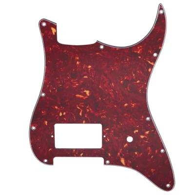 Abbildung von Musiclily Pro 11 Löcher Strat Pickguard 1 Covered Humbucker Gitarren Schlagbrett für Fender USA/Mexico Tom Delonge Style E Gitarre, 4 lagig Vintage Tortoise