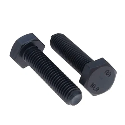 Abbildung von M10x40 Sechskantschrauben, schwarz Hochfester Stahl metrische Kopfschrauben geeignet für Metall, Bauarbeiten, Automobil, Maschinen, Heimwerker, Klasse 10.9 DIN933 10mm x 40mm (10 Stück)