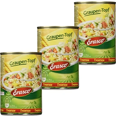Abbildung von Erasco Graupentopf mit viel Graupen und frischem Gemüse 400g 3er Pack