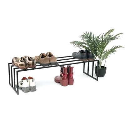 Abbildung von DanDiBo Schuhregal Metall Schwarz 1 Ebene Schuhablage Schuhschrank Modern