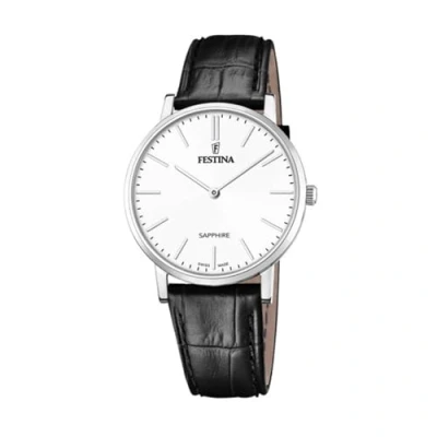 Abbildung von Festina Uhr Für Herren F20012/1 Swiss Made Silber Edelstahl Case SchwarzLeder Band