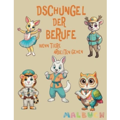 Abbildung von Dschungel der Berufe Wenn Tiere arbeiten gehen: Ein tierisches Malbuch für Kinder von 3 8 Jahren