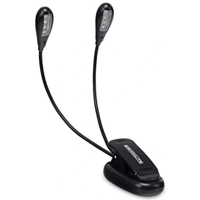 Abbildung von Showlite Notenpult Bright Light 8 LED Notenpultleuchte, (Clip Leselampe, 3 tlg., Inkl. Batterien und USB Kabel), Stromversorgung über Batterie oder Netzteil