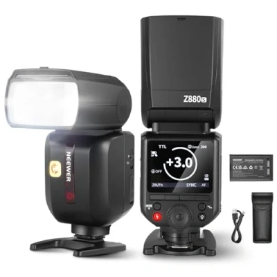 Abbildung von NEEWER Z880 S 2,4G 76W TTL Kamera Blitz Speedlite Flash Kompatibel mit Sony Benutzeroberfläche Modellierlicht TTL/M Schnellschalter TCM Taste, 1/8000s HSS 7,2V/3000mAh Akku 600 Volle Leistung Blitze