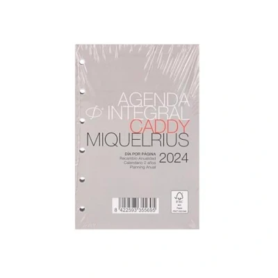 Abbildung von Miquelrius Umfassender Jahreskalender 2024, Tagesansicht, Größe Caddy 80 x 120 mm, Spanisch, Portugiesisch und Englisch
