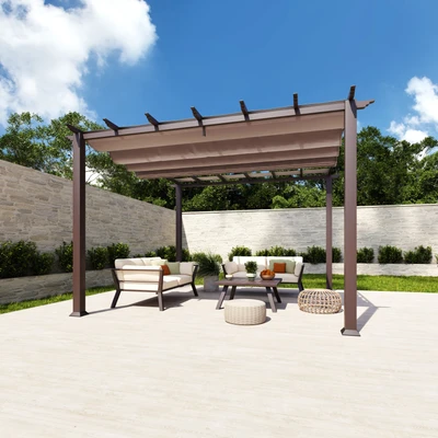 Abbildung von Paragon Pavillon &quot;FLORIDA&quot;, Aluminiumpavillon mit verstellbarem Sonnensegel
