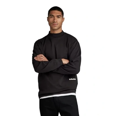 Abbildung von G STAR RAW Herren Mock Neck Loose T Shirt, Schwarz (dk black D23879 C812 6484), M