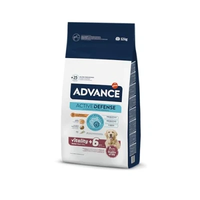 Abbildung von Advance Vitality Senior Maxi Trockenfutter für ältere Hunde (+ 6 Jahre) große Rasse mit Huhn 12 kg
