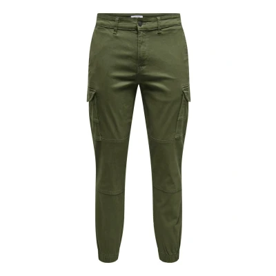 Abbildung von Only &amp; Sons Carter LIFE CUFF NOOS Cargohose, Herren, Größe: 36x32, Dunkelgrün