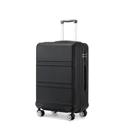Abbildung von Kono Koffer Trolley Hartschale Handgepäck Zwillingsrollen Leichtgewicht ABS Kabinentrolley Reisekoffer Zahlenschloss 55cm(schwarz)