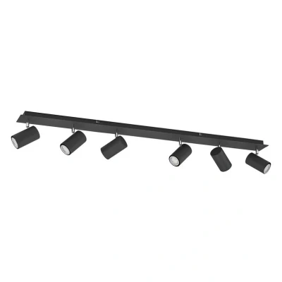Abbildung von Lindby Deckenstrahler Joffrey, 116 cm, schwarz, 6 flg., GU10