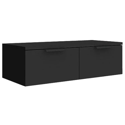 Abbildung von vidaXL Wandschrank, Schrank Wandmontage, Hängeschrank mit viel Stauraum für Bücher, Wohnzimmerschrank Schlafzimmerschrank TV Schrank, Schwarz Holzwerkstoff