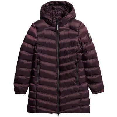 Abbildung von Superdry Hooded FUJI MID Padded Wintermantel, Damen, Größe: 42, Smoky aubergine purple