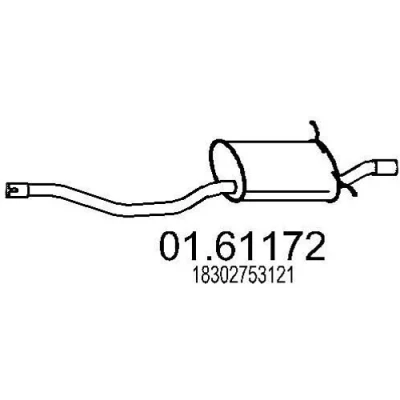 Abbildung von MTS 01.61172 Endschalldämpfer 1300mm MINI: Schrägheck, Cabrio
