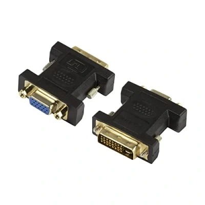 Abbildung von LogiLink AD0001 DVI Adapter, I (24+5 Dual Link) Stecker zu VGA (HD15) Buchse, Auflösung Full HD bis 1080p (1920 x 1200), Schwarz