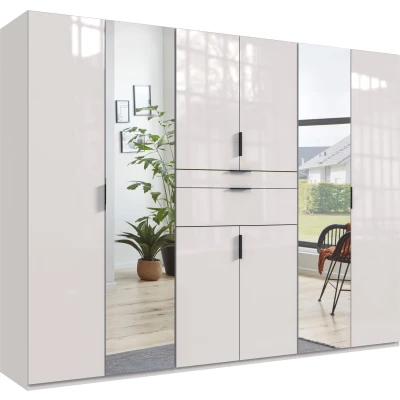 Abbildung von Wimex Drehtürenschrank &quot;Moldau TOPSELLER Garderobe&quot;, Kleiderschrank mit Spiegel und Schublade in 2 Breiten schwarze Griffe