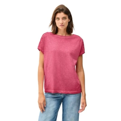Abbildung von Cecil MIT Knopfdetail Tshirt print, Damen, Größe: XS, Rot