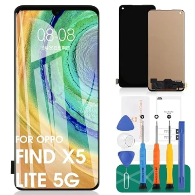 Abbildung von TFT für Oppo Reno7 4G LCD Display 5G Bildschirm Ersatz Find X5 Lite Touch Digitizer ohne Rahmen (schwarz, keine Fingerabdruckerkennung)
