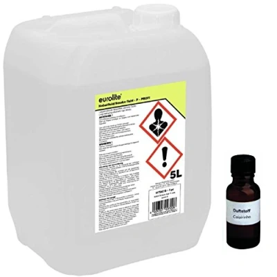 Abbildung von 5 Liter Eurolite P (Profi) Nebelfluid + 30 ml Duftstoff Caipirinha, Smoke Fluid, Nebel Fluid Flüssigkeit für Nebelmaschine (5 L Duft Caipirinha)