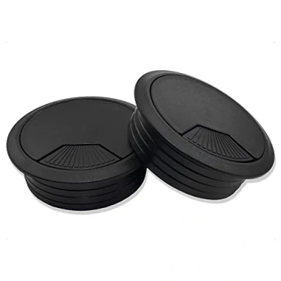 Abbildung von Mprofi MT® 2 X Kabeldurchführung Schreibtisch aus Schwarzem Kunststoff Kabeldurchlass 60mm Rund Tisch, Durchführung Kabellochabdeckung Schwarz KC/60/2