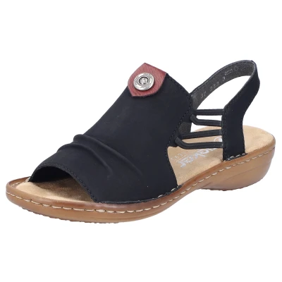 Abbildung von Rieker Riemensandalette, Damen, Größe: 36, Schwarz Schuhe