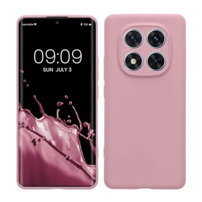 Abbildung von kwmobile Handyhülle kompatibel mit Xiaomi Redmi Note 14 Pro 5G / Poco X7 Hülle Handy Case aus weichem Silikon in Altrosa matt