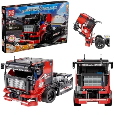 Abbildung von COIL Spielbausteine, Bausteinset, Bauklötze, RC Truck, Spielbauklötze, (Modell: 15002, 570 St), ferngesteuerter LKW, Frequenz: 2,4 GHz, für Kinder ab 8 Jahren
