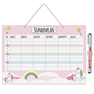 Abbildung von younikat Schülerkalender Einhorn Stundenplan zum Aufhängen in DIN A4 I Schulanfang dv_890