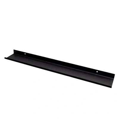 Abbildung von MILUKA Wandregal Schwarz Metall Regal Wand 110 cm Long Wandboards, für Dekos, Bilderrahmen, Buch, Schlafzimmer, Küche, Büro, Wohnzimmer Schwebendes Wände