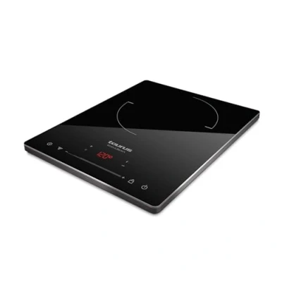 Abbildung von Taurus Darkfire Tragbares digitales Induktionskochfeld. Durchmesser bis 20 cm. 8 Leistungsstufen. Einstellbare Temperatur Timer Funktion. Ultraflaches Design. 2100 W. 290 x 365 45 mm.