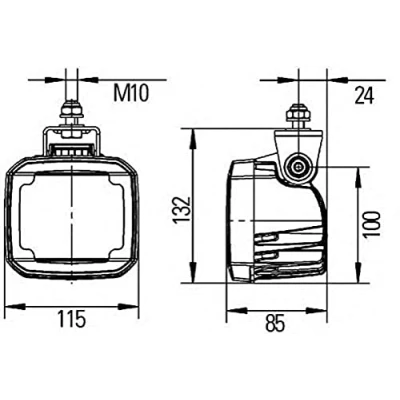 Abbildung von HELLA LED Arbeitsscheinwerfer Ultra Beam 12V / 24V 2200lm Anbau/Schraubanschluss Vierpunktbefestigung Nahfeldausleuchtung Stecker: DEUTSCH Stecker 1GA 995 506 041