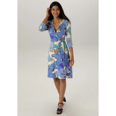 Abbildung von Aniston SELECTED Jerseykleid, in femininer Wickel Optik NEUE KOLLEKTION