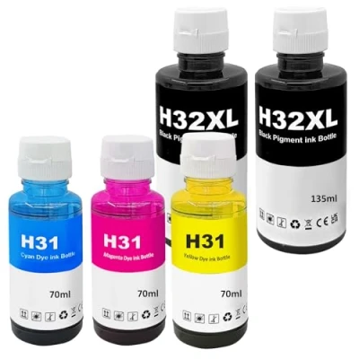 Abbildung von LAIPENG 31 32XL Tinte Kompatibel mit HP 32 XL für Smart Tank 315 319 455 515 516 530 555 558 559 570 655 670 790 5105 7005 7006 7305 7306 7605 415 419 Drucker 5 Multipack (BK*2/C/M/Y)