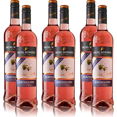 Abbildung von 6 Flaschen Michel Schneider Merlot Rosé, alkoholfreier Wein, sortenreines Roséwein Paket (6 x 0,75 l)