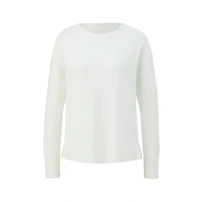 Abbildung von s.Oliver Black Label Leichter AUS Strickpullover, Damen, Größe: 48, Ecru
