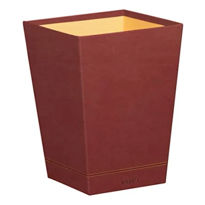 Abbildung von Rhodia 194620C Papierkorb 27x27x32cm, aus Kunstleder, elegant und praktisch, 1 Stück, Nacarat Rot