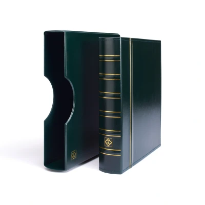 Abbildung von Leuchtturm, Grande Classic, Album (4 Ringe) ohne inhalt inkl. Schutzkassette Grün Abm: 295x335x70 mm. pro Stk.