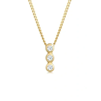 Abbildung von Elli DIAMONDS Halskette Damen Kreis Geo Trio mit Diamant (0.045 ct.) in 585 Gelbgold