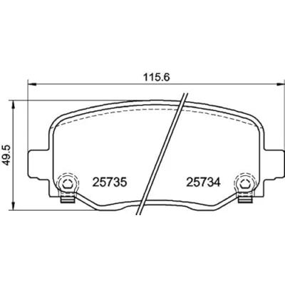 Abbildung von HELLA 8DB 355 024 701 Bremsbelagsatz mit akustischer Verschleißwarnung Bremssattelschrauben Zubehör JEEP: Cherokee V, CHRYSLER: