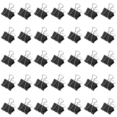 Abbildung von 100 Stück foldback Klammern, 19mm Schwarz Foldbackklammern, Klein Papierklammern Metall Maul Klammer Büroklammern Vielzweckklammern für Büro und Haushalt small clips clamps